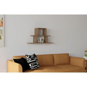 Raft de perete, Puqa Design, Nell, 80x44.6x19.6 cm, PAL, Maro imagine
