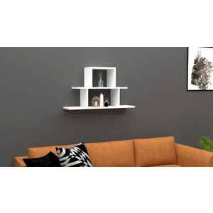 Raft de perete, Puqa Design, Nell, 80x44.6x19.6 cm, PAL, Alb imagine