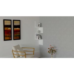 Raft de perete, Puqa Design, Zikzak, 25x105.4x25 cm, PAL, Alb imagine