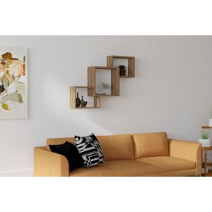 Raft de perete, Puqa Design, Silver, 98x72x19.6 cm, PAL, Maro imagine