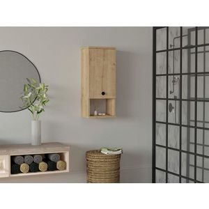 Dulap de baie, Puqa Design, Mis, 30x71x21.8 cm, PAL, Maro imagine