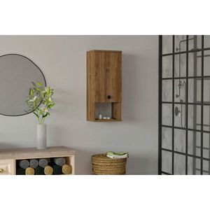 Dulap de baie, Puqa Design, Mis, 30x71x21.8 cm, PAL, Maro imagine