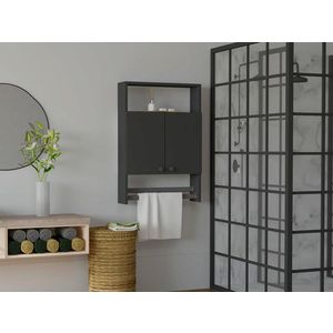 Dulap de baie, Puqa Design, Ela, 60x87x15 cm, PAL, Antracit imagine