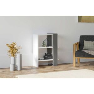 Corp biblioteca, Puqa Design, Funda, 51.8x70x25 cm, PAL, Antracit/Alb imagine