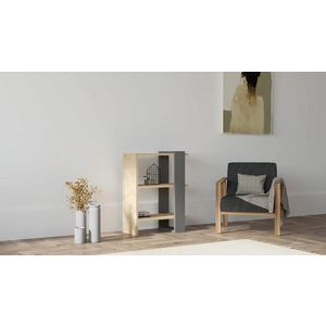 Corp biblioteca, Puqa Design, Yonca, 51.8x70x25 cm, PAL, Antracit / Stejar imagine