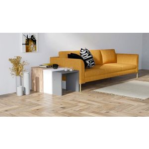 Set masute 3 piese, Puqa Design, Gül, PAL, Antracit / Stejar / Alb imagine