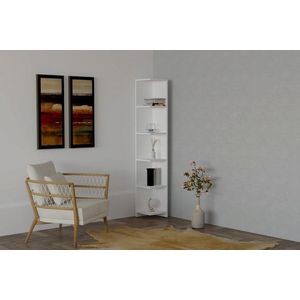 Corp biblioteca, Puqa Design, Ravella, 25x160x25 cm, PAL, Alb imagine