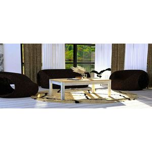 Masuta de cafea, Puqa Design, Layla, 80x35x50 cm, PAL, Safir / Alb imagine
