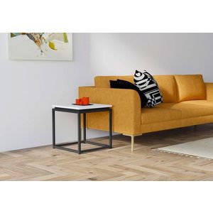 Masuta de cafea, Puqa Design, Nergis, 45x45.5x45 cm, PAL, Alb/Negru imagine
