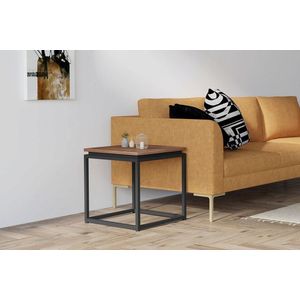 Masuta de cafea, Puqa Design, Lale, 45x45.5x45 cm, Lemn, Nuc / Negru imagine