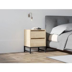 Noptiera, Puqa Design, Nehir, 40x55x40 cm, PAL, Safir / Negru imagine