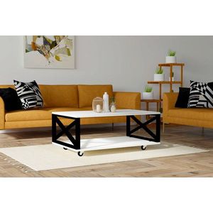 Masuta de cafea, Puqa Design, Berk, 98x33.6x60 cm, PAL, Alb/Negru imagine