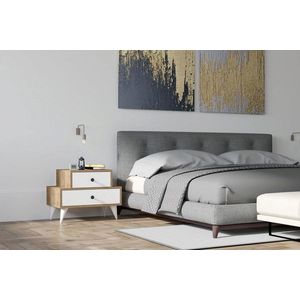 Noptiera, Puqa Design, Mise, PAL, Alb/Maro imagine