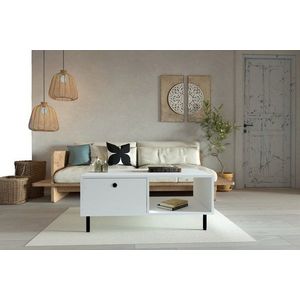 Masuta de cafea, Puqa Design, Nando, 100x43x60 cm, PAL, Alb imagine