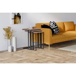 Set masute 3 piese, Puqa Design, Stoli, PAL, Pin Atlantic / Negru imagine