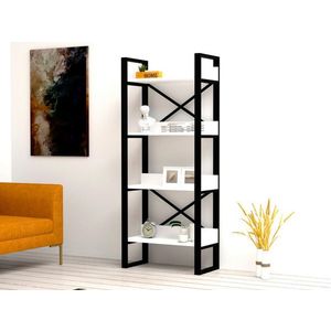 Corp biblioteca, Puqa Design, Adisa, 63x150x32 cm, PAL, Alb imagine