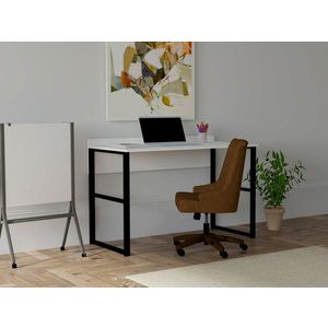 Birou, Puqa Design, Kayra, 120x75x60 cm, PAL, Alb/Negru imagine