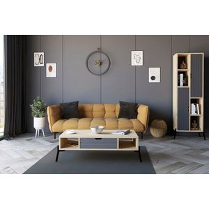 Masuta de cafea, Puqa Design, Faro, 100x28.2x50 cm, PAL, Stejar safir / Antracit imagine