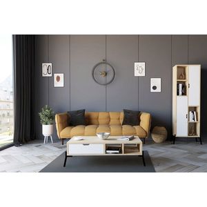 Masuta de cafea, Puqa Design, Serpa, 100x28.2x50 cm, PAL, Stejar Safir / Alb imagine