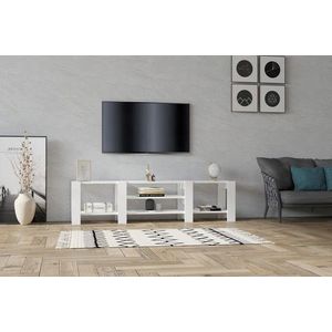 Comoda TV, Puqa Design, Technic, 159.8x40x33.6 cm, PAL, Alb imagine