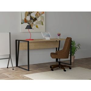 Birou, Puqa Design, Cunda, 140x74x70 cm, PAL, Safir / Negru imagine