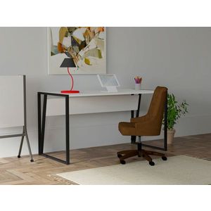 Birou, Puqa Design, Lara, 140x74x70 cm, PAL, Alb/Negru imagine