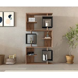 Corp biblioteca, Puqa Design, Icardi, 90x171.9x24.6 cm, PAL, Pin Atlantic / Antracit imagine