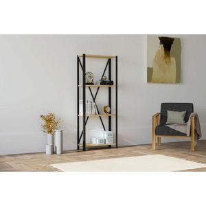 Corp biblioteca, Puqa Design, London, 60x149.5x29 cm, PAL, Safir / Negru imagine