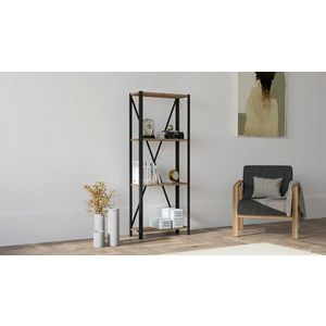 Corp biblioteca, Puqa Design, London, 60x149.5x29 cm, PAL, Nuc / Negru imagine