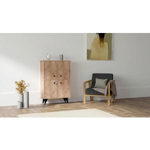 Dulap multifunctional, Puqa Design, Antik, 70x90x35 cm, PAL, Maro imagine