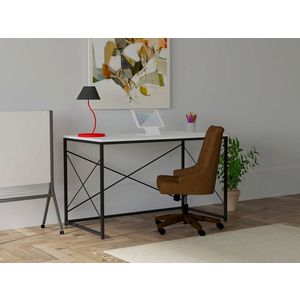 Birou, Puqa Design, Work, 121x72x60 cm, PAL, Alb/Negru imagine