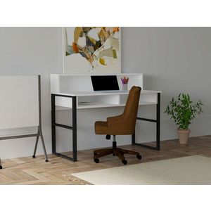 Birou, Puqa Design, Zakkum, 120x95.8x55 cm, PAL, Alb/Negru imagine