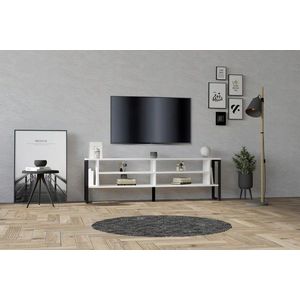 Comoda TV, Puqa Design, Cupe, 160x50.4x24.5 cm, PAL, Alb imagine