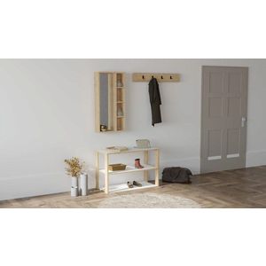 Cuier de perete, Puqa Design, Fulya 3'lü, 45x90x14 cm, PAL, Safir / Alb imagine