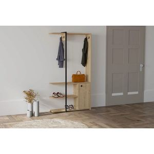 Cuier de perete, Puqa Design, Kumsal, 90x168x33 cm, PAL, Safir / Negru imagine