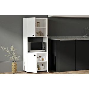 Dulap pentru bucatarie, Puqa Design, Ayaz, 60x140x31.4 cm, PAL, Alb imagine