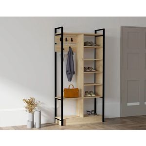 Cuier de perete, Puqa Design, Begonya, 90x180x33 cm, PAL, Safir / Negru imagine