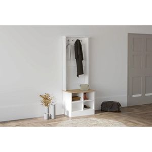 Cuier de perete, Puqa Design, Mare, 64x175x43 cm, PAL, Safir / Alb imagine