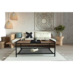 Masuta de cafea, Puqa Design, Mata, 120x45x54 cm, PAL, Pin Atlantic / Negru imagine