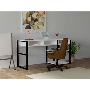 Birou, Puqa Design, Serho, 150x75.8x58.4 cm, PAL, Alb/Negru imagine