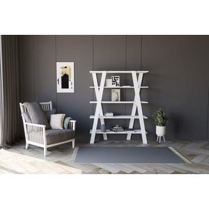 Corp biblioteca, Puqa Design, Conde, 120x150x25 cm, PAL, Alb imagine
