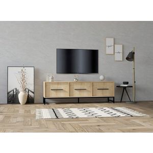 Comoda TV, Puqa Design, Melody, 160x50x40 cm, PAL, Maro imagine