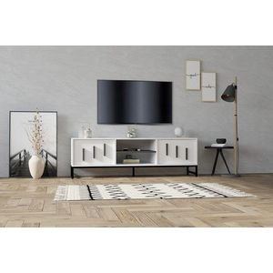 Comoda TV, Puqa Design, Shape, 160x50x40 cm, PAL, Alb imagine