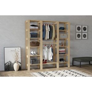Dulap pentru haine, Puqa Design, City, 161.4x180x33.6 cm, PAL, Maro imagine