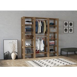 Dulap pentru haine, Puqa Design, City, 161.4x180x33.6 cm, PAL, Maro imagine