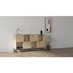 Consola, Puqa Design, Umay, 160x85x40 cm, PAL, Safir / Negru imagine