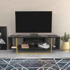 Comoda TV, Retricy, Asal 120, 120x35.2x40.2 cm, PAL, Negru imagine