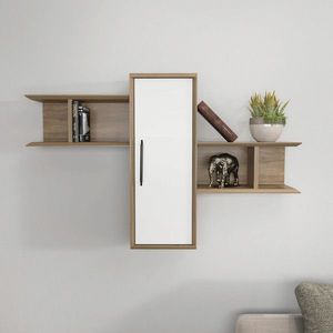 Raft de perete, Retricy, Olida, 118.6x35x51.8 cm, PAL, Nuc/Alb imagine
