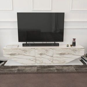 Comoda TV, Retricy, Inci, 180x30x45 cm, PAL, Alb imagine