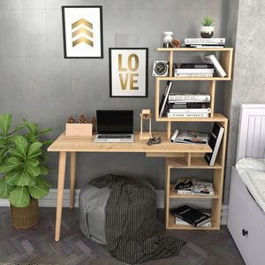 Birou, Retricy, Vina, 133x55x146.4 cm, PAL, Stejar imagine